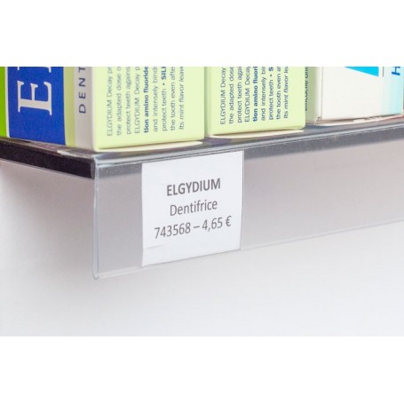 Réglettes Porte-étiquettes affichage de prix en Pharmacies